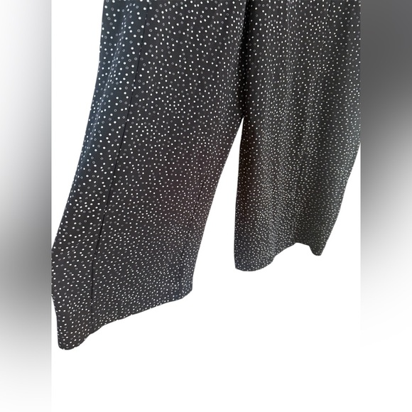 MAX STUDIO Black White Polka Dot Ruffle Sleeve Jumpsuit Wide Leg Cropped - Picture 7 of 12
